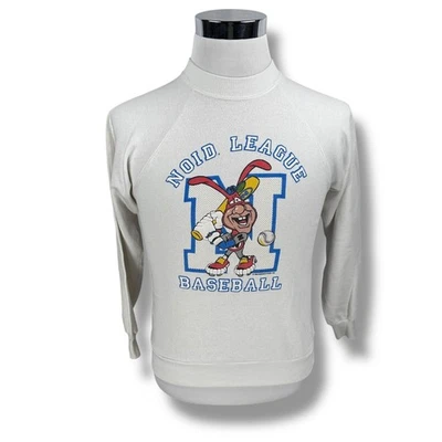 Sudadera de béisbol vintage Dominos Pizza Noid League para hombre pequeña blanco roto años 80 Foto 1 de 4