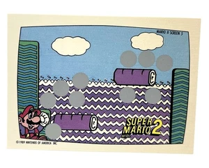 Super Mario Bros 2 Pantalla 5 de 10 1989 Topps Nintendo Juego Rascador - Imagen 1 de 2