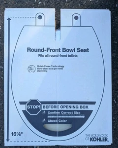 Kohler- 35828-A-0 - Round-Front - White - Toilet Seat - 16 5/8'x14 3/16 - Sealed - Picture 1 of 2