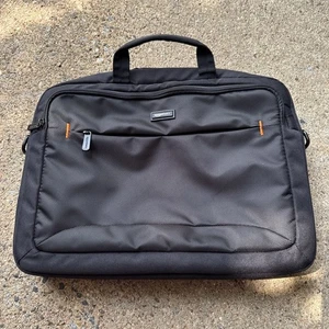 15.6" Laptop Computer Tablet Shoulder Bag Carrying Case Black W/strap Office - Picture 1 of 9