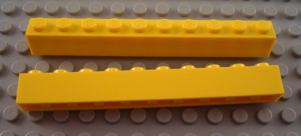 LEGO Lot of 2 Yellow 1x10 Basic Building Bricks - Image 1 of 1