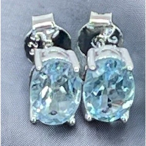 LUXY Gems Natural Blue Topaz Sterling Silver Earrings (1.8 cts.) Luxury Fashion - Picture 1 of 16