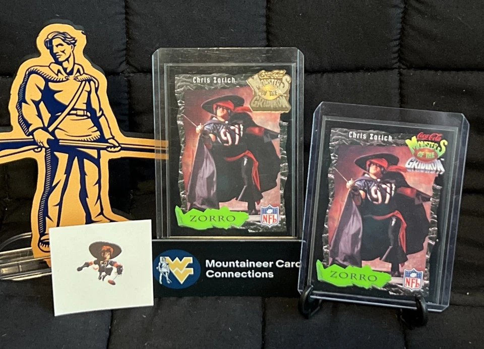 CHRIS ZORICH 1994 COKE MONSTERS OF GRIDIRON #5 Base & GOLD W/ TATTOO (Read) - Image 1 of 4