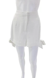 C/MEO Collective Womens Pleated Tie Detail Lightweight Shorts White Size L - Picture 1 of 7