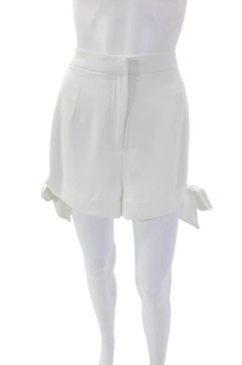 C/MEO Collective Womens Pleated Tie Detail Lightweight Shorts White Size L - Image 1 of 4