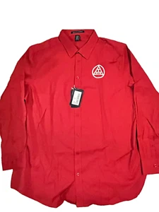 5X Red York Rites Triple Tau Masonic Button Down Dress Shirt Long Sleeve NEW! - Picture 1 of 3