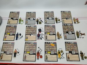 Vintage GI Joe Figure Lot 1980s ARAH~ 12 Figures, Near Complete W/Cards! Look! 