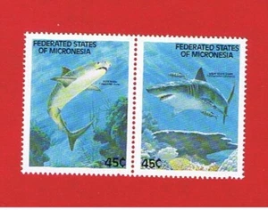 Micronesia #80a MNH OG Shark Pair Free S/H - Picture 1 of 1