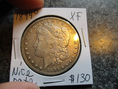 1894'o MORGAN SILVER DOLLAR in EXTRA FINE condition, RARE DATE, NICE COIN Cover