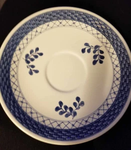 Royal Copenhagen TRANQUEBAR BLUE Saucer Lattice Vintage 6 1/2" Collect Replace - Picture 1 of 7