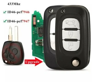 Fits Renault 433/Mhz ID46-7946 /7947 Complete Transponder Remote Key - Foto 1 di 4
