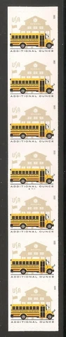 US Scott 5741 New 2023 School Bus coil PNC strip of 7, plate # B11111 Cover