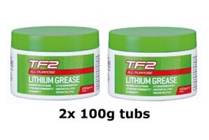  2 x 100g TUB of Weldtite Grease TF2 all purpose Lithium bicycle bearings