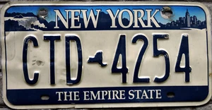 TARGA Americana ORIGINALE auto NEW YORK Grattacieli/Cascate Niagara USURATA - Picture 1 of 10