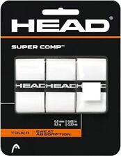 HEAD Super Comp Racquet Overgrip - Tennis Racket Grip Tape - 3-Pack, White