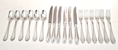 Servizio posate 18 pezzi argento 800, 6 posti tavola modello Inglese - Elizabeth - Immagine 1 di 4