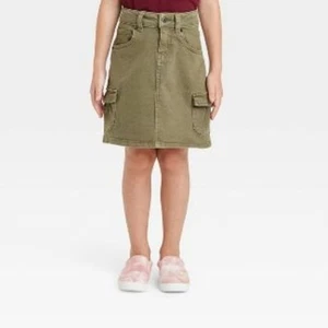 Cat & Jack Girls Olive Green Cargo Stretch Skirt Size 18 XXL NEW - Picture 1 of 3