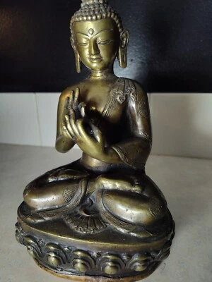 RARE Early Qing Dynasty Chinese Carved Bronze Buddha Engraved Bottom - Image 1 of 4