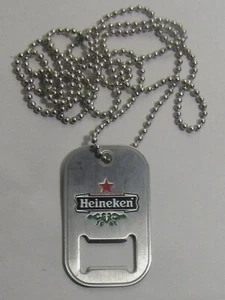 Heineken Bier Erkennungsmarke 36" Halsloser Flaschenöffner - Bild 1 von 2