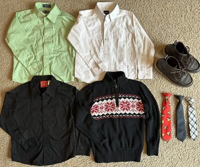 Chaps, Arrow, AngryBirds Boys Dress Shirts Long Sleeve•Sz 7•Sweater, Ties, Shoes - Image 1 of 4