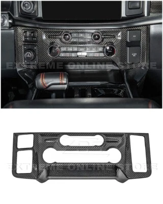 For 21-Up Ford F-150 CARBON FIBER Interior Center AC Radio Control Panel Cover - Image 1 of 4