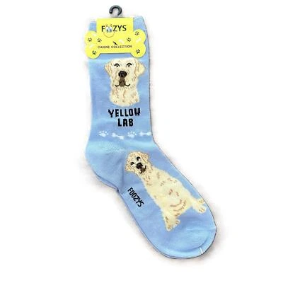 Calcetines Foozys amarillos con estampado de laboratorio azules para mujer talla única  Foto 1 de 2