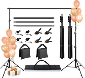PHOTO BANNER BACKDROP STAND! 6.5 FT X 6.5 FT! PARTIES EVENTS MEETINGS STREAMING! - Picture 1 of 6