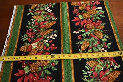 28" Long, Fall Foliage Border Stripe on Black & Green, Wilmington/Phillips N3731 - Image 1 of 4
