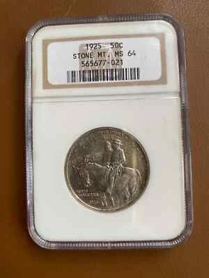 1925 50C STONE MOUNTIAN  MEMORIAL   COMMEMORATIVE  NGC MS64 - Image 1 of 4