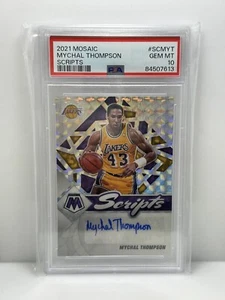 2021-22 Panini Mosaic Prizm Scripts #SCMYT Mychal Thompson LA Lakers PSA 10 - Picture 1 of 2