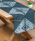 Böhmische Baumwolle Canvas Tischläufer Shibori grün quadratisch lange Krawatte gefärbt Tischdecke