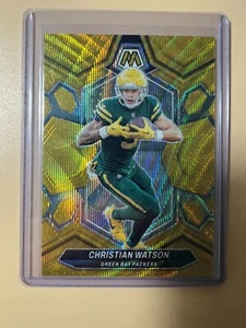 2024 PANINI MOSAIC FOOTBALL GOLD WAVE CHRISTIAN WATSON 12/17 - Picture 1 of 3