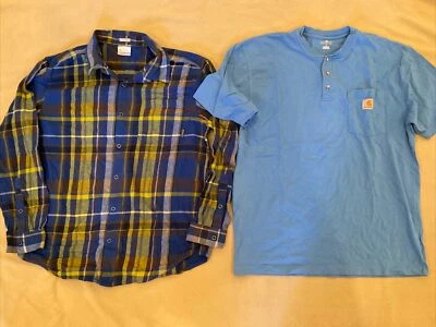 Columbia Carhartt Shirt Lot Mens Large Flannel Henley  - Image 1 of 4
