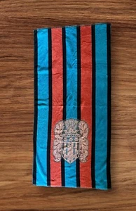 Vintage Royal Frottee Rost & Blaugrün Cabana Streifen Seemann Anker Wappen Strandtuch - Bild 1 von 9