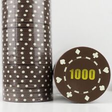 250 x Budget Suited Foil Numbered BROWN 1000, 11.5g ABS Poker Chips -END OF LINE