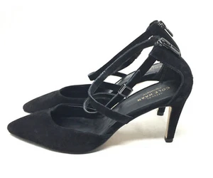 Cole Haan Womens Heels Signature Grand 0S Black Suede Closed Toe Ankle Pump 6.5B - Picture 1 of 10