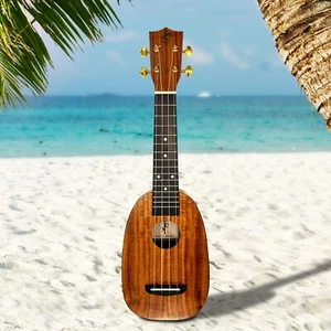 Hawaii Soprano Ukulele Koa Acacia Solid Wood Hawaiian Pineapple Style - Picture 1 of 8