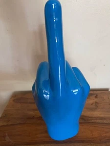 Nenbolec Middle Finger Statue Ornament Resin Craft Sculptures Blue High Quality - Picture 1 of 8