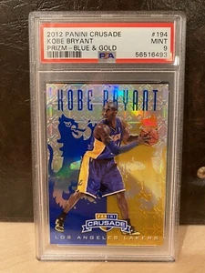 Panini Crusade Kobe Bryant 2012 azul y oro Prizm #194 PSA 9 como nuevo Pop 34 - Imagen 1 de 2