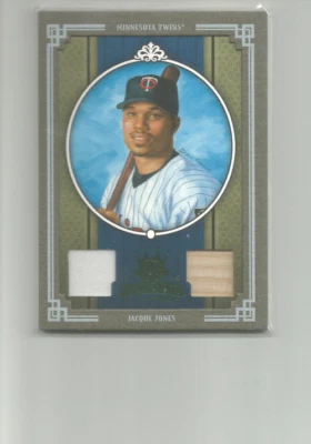 2005 DIAMOND KINGS MATERIALS FRAMED GREEN #129 JACQUE JONES BAT-JERSEY  22/25 - Image 1 of 2