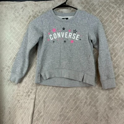 Sudadera Converse Niñas 6 Gris Estrella Logo Gráfico Estampado Manga Larga Foto 1 de 4