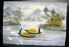 JAPANESE? CHINESE? VIETNAMESE? PAINTING ON SILK? 12.75" X 8.75" SIGNED       (1