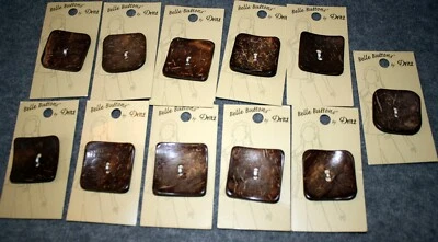 Buttons BELLE BUTTONS BY DRITZ (11) cards 35mm/1 3/8" #BB575 Brown NEW Germany - Image 1 of 4