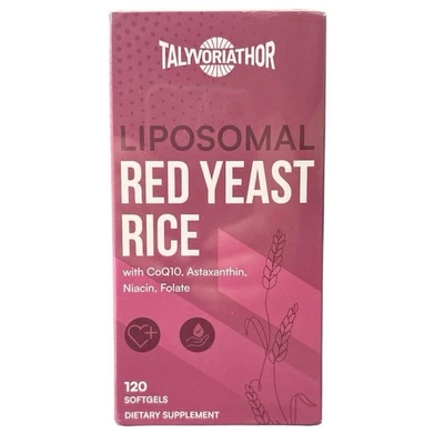 Talyvoriathor Liposomal Levadura Roja Arroz CoQ10 Niacina Folato 120 Cápsulas Blandas NUEVO Foto 1 de 3