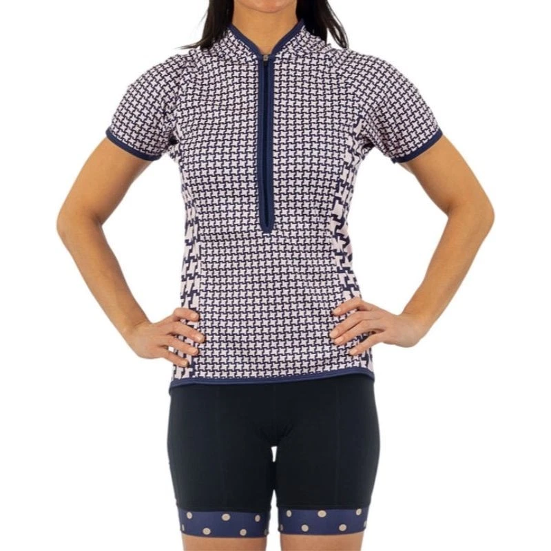 SheBeest Divine Short Sleeve Jersey Tooth-Navy/Berm X-Small -Open Box - Image 1 of 1