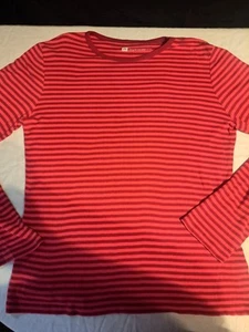 Vintage Gap Red On Red Stripes Long Sleeve T Shirt Y2k - Picture 1 of 5