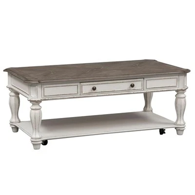 Magnolia Manor Rectangular Cocktail Table in Antique White - Image 1 of 4