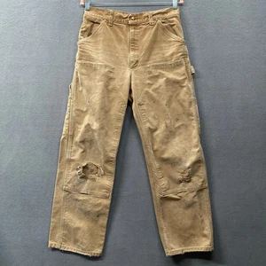 Vintage 70er 80er Carhartt Double Knee Pant 30x28 Workwear Tan Distressed Button Snap - Bild 1 von 13