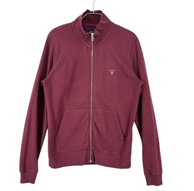 Cárdigan De Cuello Alto Burdeos Con Cremallera Completa Para Hombre Talla XL - Imagen 1 de 4