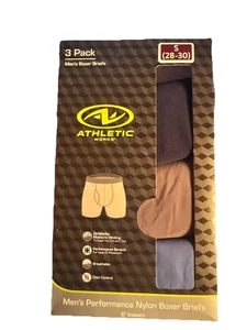 Athletic Works Mens Performance Stretch Nylon Boxer Briefs 3 Pack Size S (28-30) - Picture 1 of 3